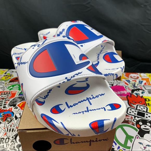 Champion IPO Logo Wraped Mens Slides - Picture 4 of 8